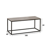 Salontafels - Salontafel Fien Grijs Marmerlook Rechthoekig 100x40 cm - Dimehouse