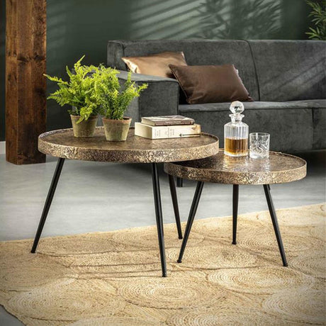 Sofabord Aron DH Interiør Bronze LxBxH 80x80x13 Bronze Atmosfærisk foto diagonalt set forfra