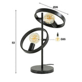 Bordlampe Otan DH Interiør Charcoal LxBxH 55x44x28 Metal Hvid fotostørrelsesindikation