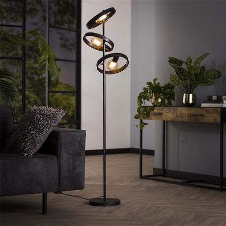 Gulvlampe Otan DH Interiør Charcoal LxBxH 57x38x26 Metal Atmosfærisk foto diagonalt set forfra