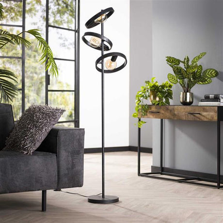 Gulvlampe Otan DH Interiør Charcoal LxBxH 57x38x26 Metal Atmosfærisk foto diagonalt set forfra