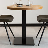 Spisebord Bistrobord Rundt Dimehouse Brun LxBxH 66x66x7 Mangotræ Atmosfærisk foto set forfra