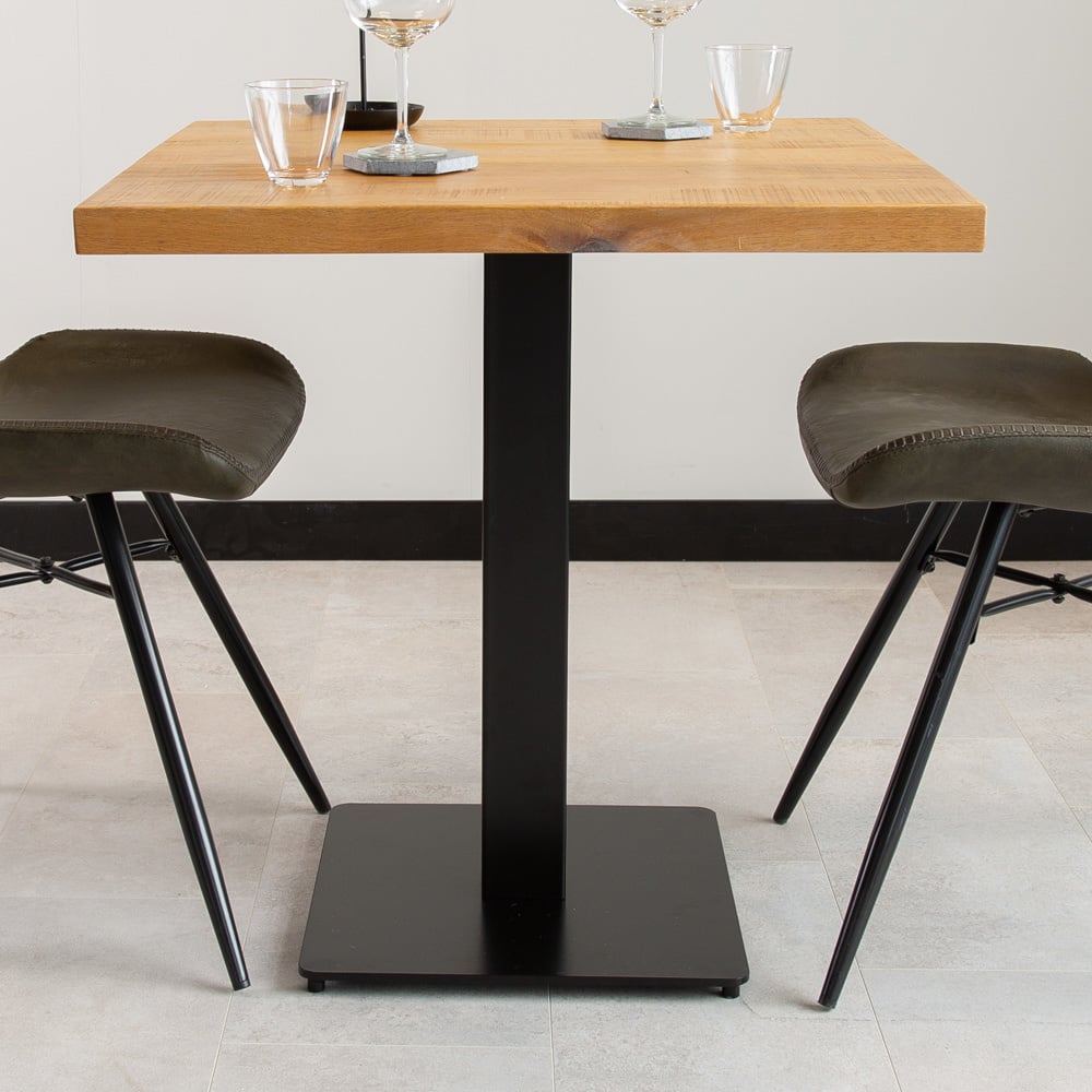 Spisebord Bistrobord Square Dimehouse Brun LxBxH 66x66x7 Mangotræ Atmosfærisk fotodetalje