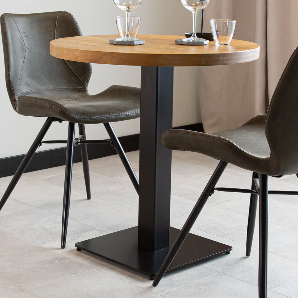 Spisebord Bistrobord Rundt Dimehouse Brun LxBxH 86x86x7 Mangotræ Atmosfærisk fotodetalje