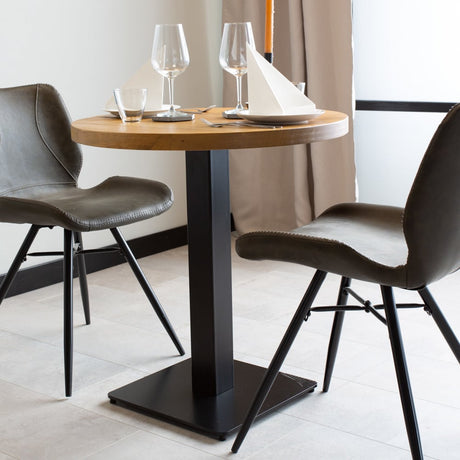 Spisebord Bistrobord Rundt Dimehouse Brun LxBxH 86x86x7 Mangotræ Stemningsfoto i situation
