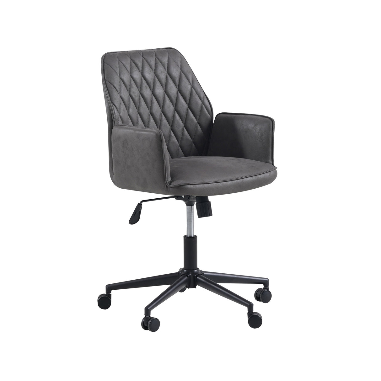 Kontorstol Novan Dimehouse Antracit LxBxH 72x63x58 Stof Hvid foto diagonalt set forfra