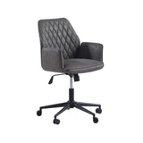 Kontorstol Novan Dimehouse Antracit LxBxH 72x63x58 Stof Hvid foto diagonalt set forfra