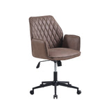 Kontorstol Novan Dimehouse Taupe LxBxH 72x63x58 Stof Hvid foto diagonalt set forfra