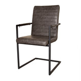 Spisestuestol BH Dimehouse Antracit LxBxH 73x59x58 Kunstlæder Hvid foto diagonalt set forfra