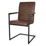 Spisestuestol BH Dimehouse Taupe LxBxH 73x59x58 Kunstlæder Hvid foto diagonalt set forfra