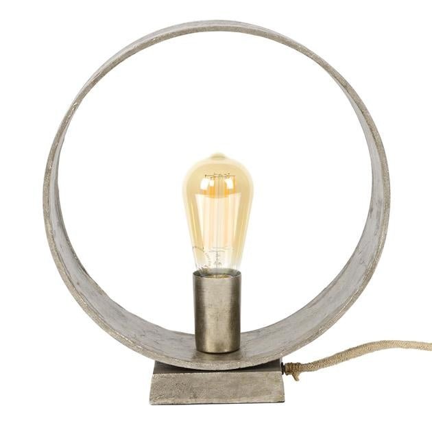 Bordlampe Drom DH Interiør Nikkel LxBxH 34x32x14 Nikkel Hvid foto set forfra