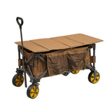 Vogn Sammenklappelig håndvogn brun 90x50x55 cm Dimehouse Brun LxBxH 75x28x28 Aluminium Hvid foto diagonalt set forfra