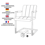 Sæt med 4 industrielle spisestuestole Jackson antracit - mikrofiber - med armlæn
