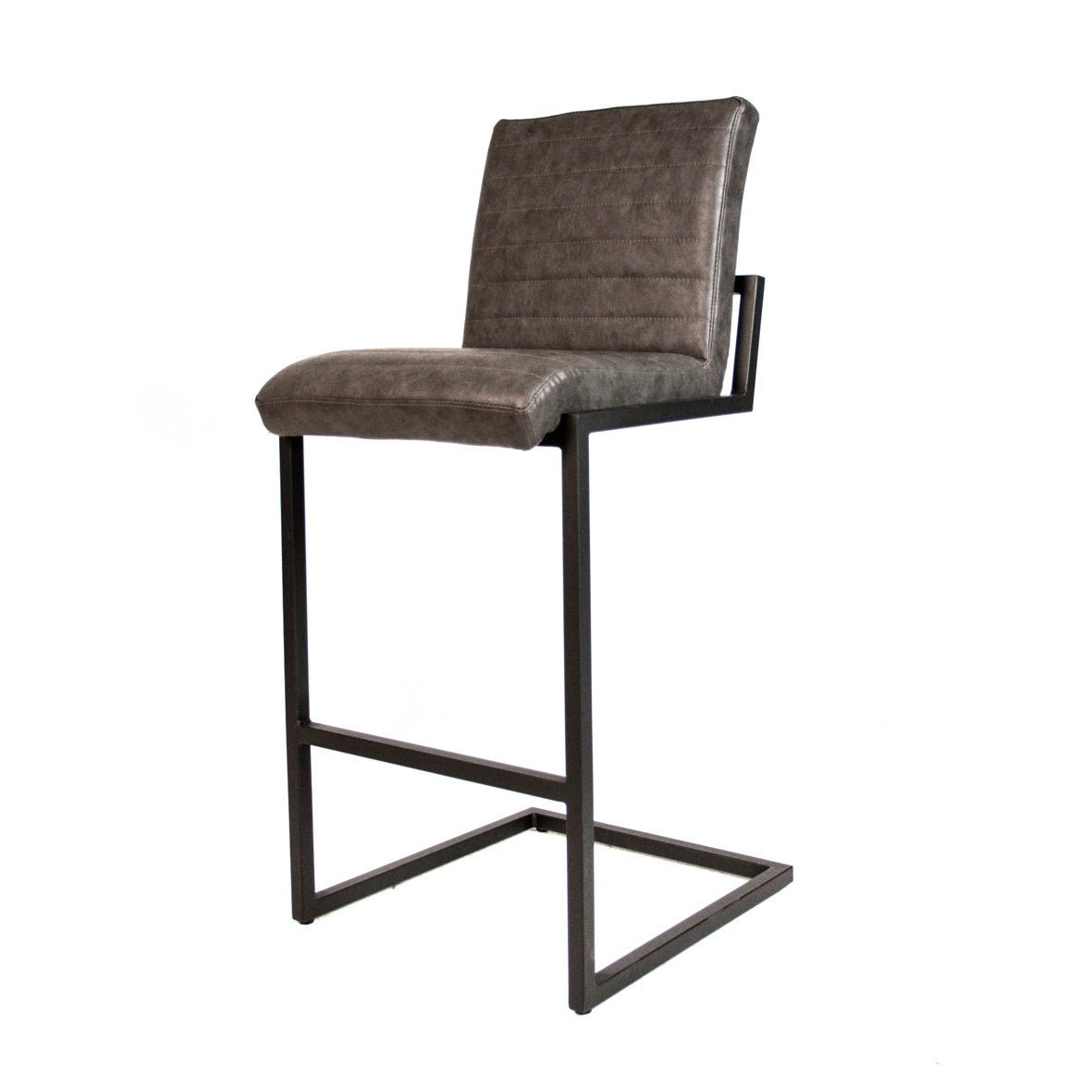 Barstol Kuba Dimehouse Antracit LxBxH 93x58x53 Kunstlæder Hvid foto diagonalt set forfra