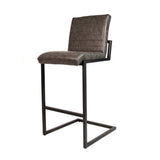 Barstol Kuba Dimehouse Antracit LxBxH 93x58x53 Kunstlæder Hvid foto diagonalt set forfra