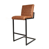 Barstol Kuba Dimehouse Cognac LxBxH 72x69x54 Kunstlæder Hvid foto diagonalt set forfra