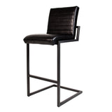 Barstol Kuba Dimehouse Sort LxBxH 93x58x53 Kunstlæder Hvidt foto diagonalt set forfra