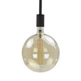 Lyskilde LED-glødetrådssfære Ø20 DH Interiør Ravfarvet glas LxBxH 32x23x23 Ravfarvet glas Hvidt foto set forfra
