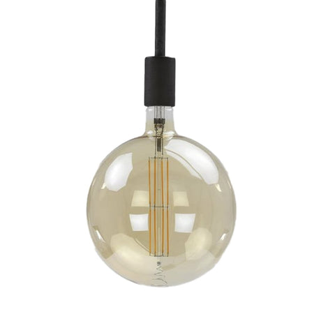 Lyskilde LED-glødetrådssfære Ø20 DH Interiør Ravfarvet glas LxBxH 32x23x23 Ravfarvet glas Hvidt foto set forfra