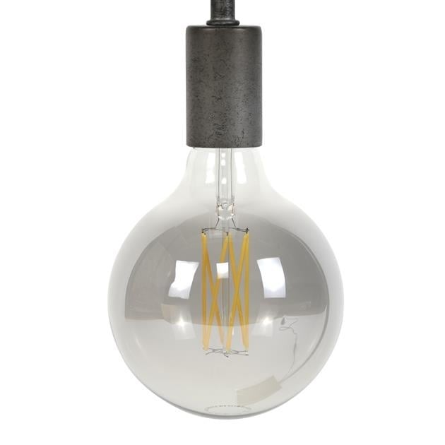 Lyskilde LED glødetråd Pære Ø12,5 Smoke DH Interiør Grå LxBxH 18x13x13 Glas Hvid foto set forfra