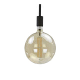 Lyskilde LED glødetråd Pære Ø9,5 DH Interiør Ravfarvet glas LxBxH 15x10x10 Ravfarvet glas Hvidt foto set forfra