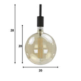 Lyskilde LED glødetråd Pære Ø9,5 DH Interiør Ravfarvet glas LxBxH 15x10x10 Ravfarvet glas Hvid fotostørrelsesindikation