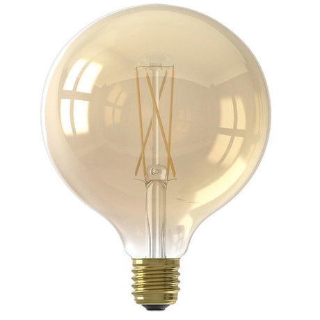 Lyskilde LED glødetråd Pære Ø12,5 DH Interiør Ravfarvet glas LxBxH 18x13x13 Ravfarvet glas Hvidt foto set forfra