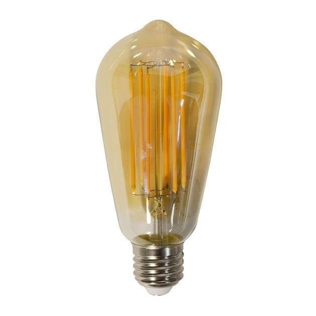 Lyskilde LED DH Interiør Ravfarvet glas LxBxH 15x7x7 Ravfarvet glas Hvidt foto set forfra