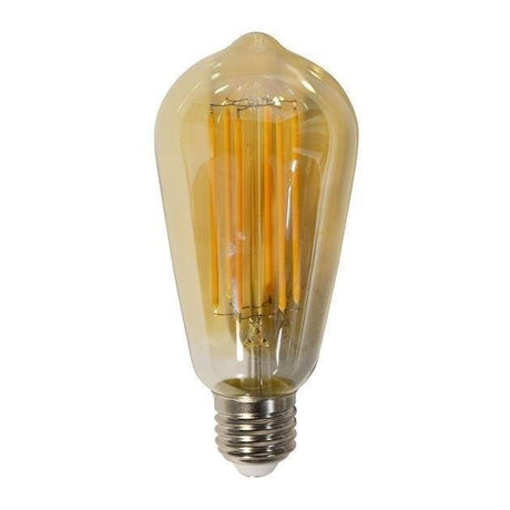 Lyskilde LED DH Interiør Ravfarvet glas LxBxH 15x7x7 Ravfarvet glas Hvidt foto set forfra
