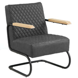 Lænestol Lars Dimehouse Antracit LxBxH 68x64x39 Kunstlæder Hvid foto diagonalt set forfra