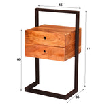 Sengebord Camila 2L DH Interiør Akacie LxBxH 82x50x30 Akacietræ Hvid fotostørrelsesangivelse