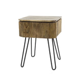 Sengebord Maria DH Interiør Mango LxBxH 51x46x28 Mangotræ Hvid foto diagonalt set forfra