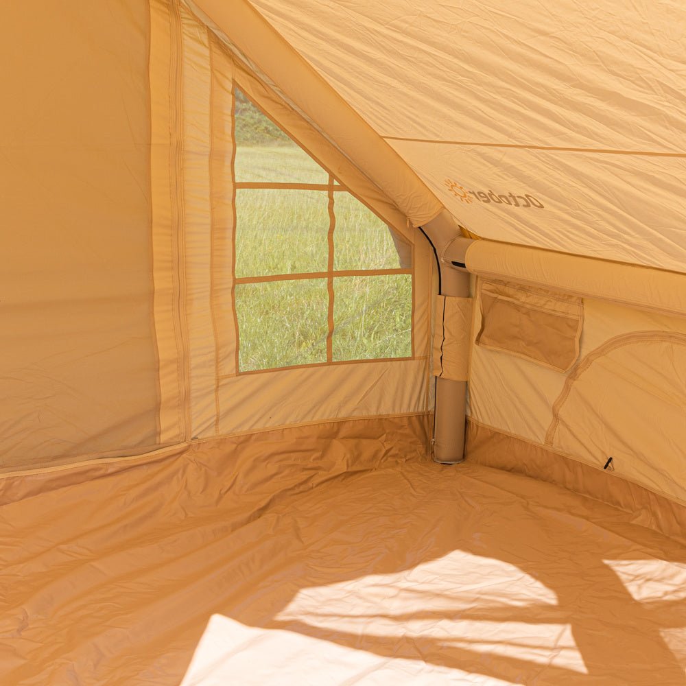 Telt Fire personers oppustelig beige 300x200x210 cm Dimehouse Beige LxBxH 75x48x38 Bomuld Atmosfære foto anderledes