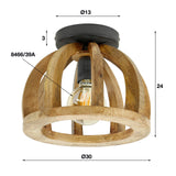 Loftslampe Madri DH Interiør Mango LxBxH 34x34x28 Mangotræ Hvid fotostørrelsesindikation