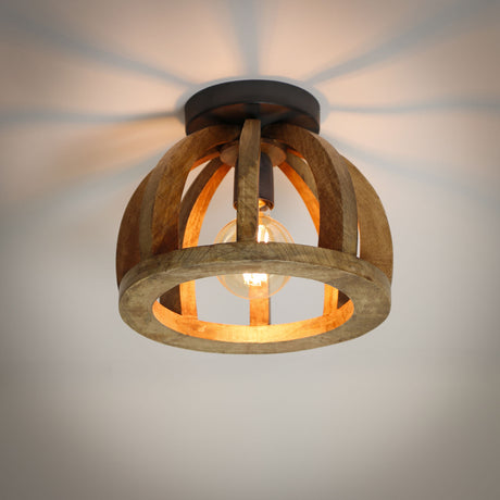 Loftslampe Madri DH Interiør Mango LxBxH 34x34x28 Mangotræ Atmosfærisk foto diagonalt set forfra