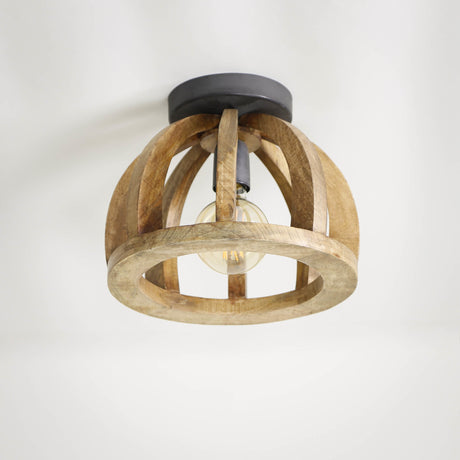 Loftslampe Madri DH Interiør Mango LxBxH 34x34x28 Mangotræ Atmosfærisk foto diagonalt set forfra