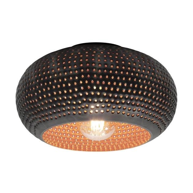 Loftslampe Linda DH Interiør Brun LxBxH 37x37x22 Sort brun Hvid foto set forfra