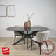 Spisebord Dolore 180x90 cm Dansk Oval Marmor Look Sort