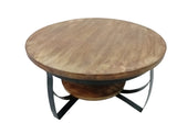 Sofabord Oxis Wood Dimehouse Brun LxBxH 92x92x43 Mangotræ Hvid foto diagonalt set forfra