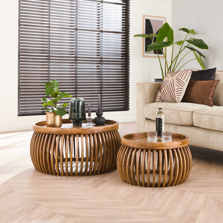 Sofabord Hans DH Interiør Mango LxBxH 88x88x45 Mangotræ Atmosfærisk foto diagonalt set forfra