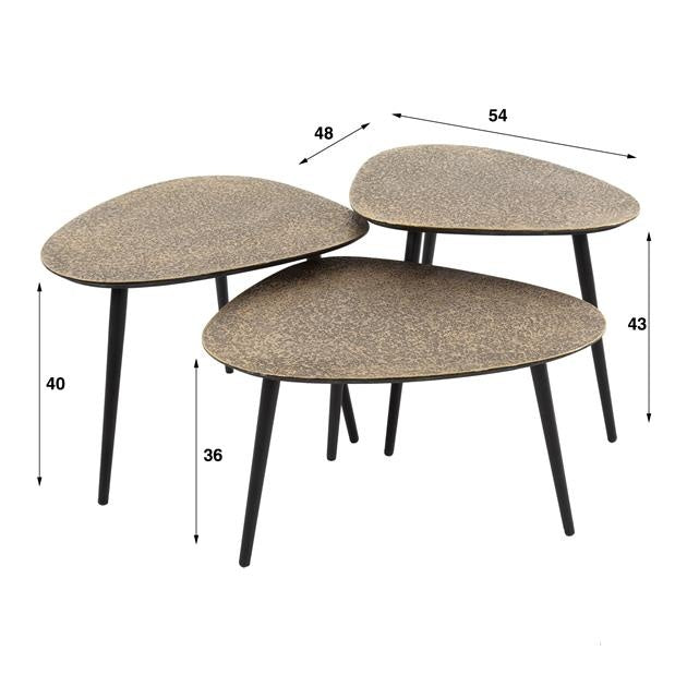 Sofabord Betty DH Interiør Bronze LxBxH 65x55x16 Bronze Hvid fotostørrelsesangivelse
