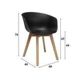 Herning spisestuestol Dimehouse Sort LxBxH 68x60x51 Plast Hvid fotostørrelsesindikation