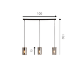 Hængelampe Hugo Dimehouse Antracit LxBxH 102x26x19 Glas Hvid fotostørrelsesindikation