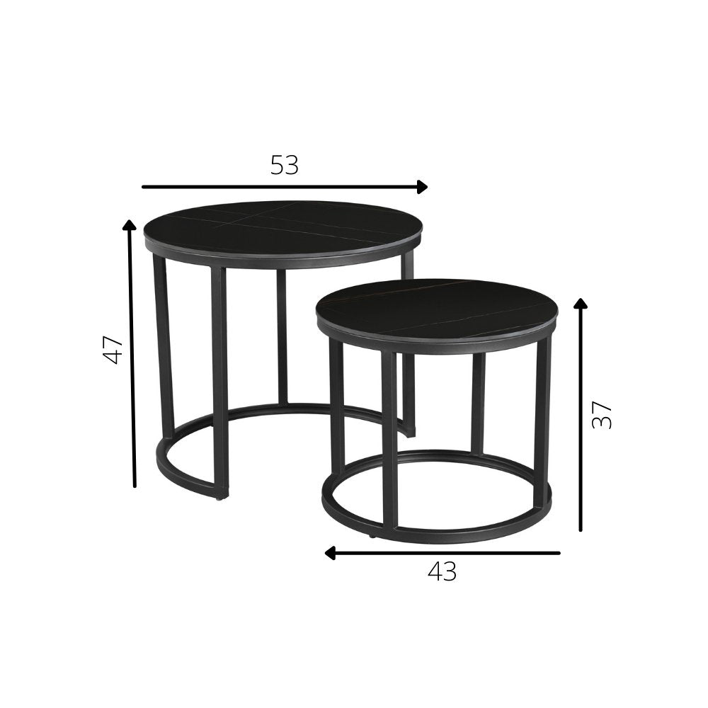 Sofabord Paige Sort Dimehouse Sort LxBxH 57x56x53 Sintret sten Hvid fotostørrelsesangivelse