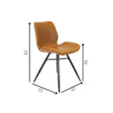 Spisestuestol Beau kunstlæder Dimehouse Cognac LxBxH 72x68x50 Kunstlæder Hvid fotostørrelsesangivelse