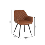 Spisestuestol Cara Dimehouse Cognac LxBxH 78x65x57 Kunstlæder Hvid fotostørrelsesangivelse