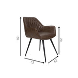 Spisestuestol Cara Dimehouse Taupe LxBxH 78x65x57 Kunstlæder Hvid fotostørrelsesangivelse