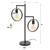 Bordlampe Hennes DH Interiør Charcoal LxBxH 61x40x12 Metal Hvid fotostørrelsesindikation