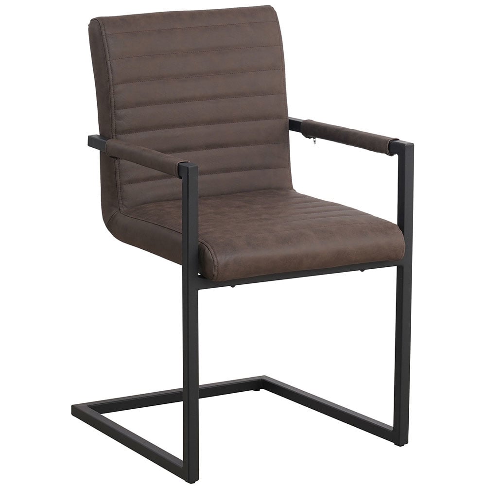 Spisestuestol Kuba Dimehouse Taupe LxBxH 71x59x58 Kunstlæder Hvid foto diagonalt set forfra