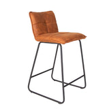 Barstol Jelle Dimehouse Cognac LxBxH 63x56x49 Mikrofiber Hvid foto diagonalt set forfra